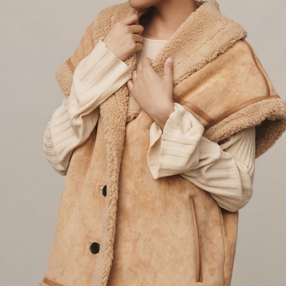 NWT Avec Les filles relaxed Sherpa vests - Picture 5 of 7